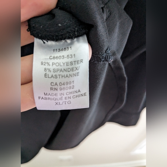 Black Blouse by Hilary Radley Half Zip Size XL - Picture 3 of 7